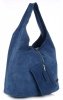 Kožené kabelka shopper bag Vittoria Gotti modrá V8802